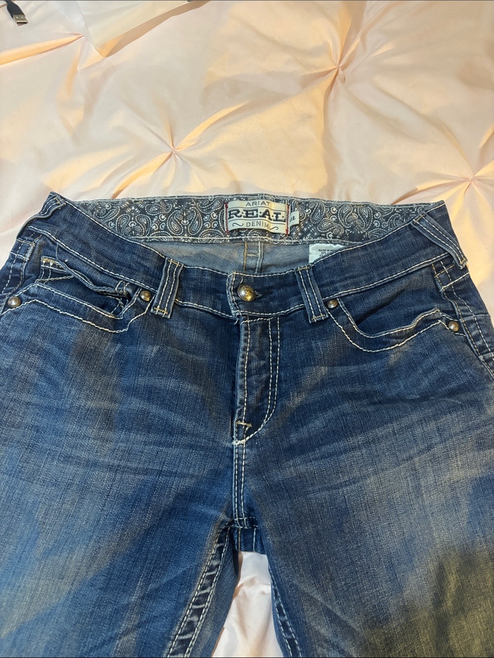 Ariat Women's Medium Blue Bootcut Jeans with Contrast Stitching